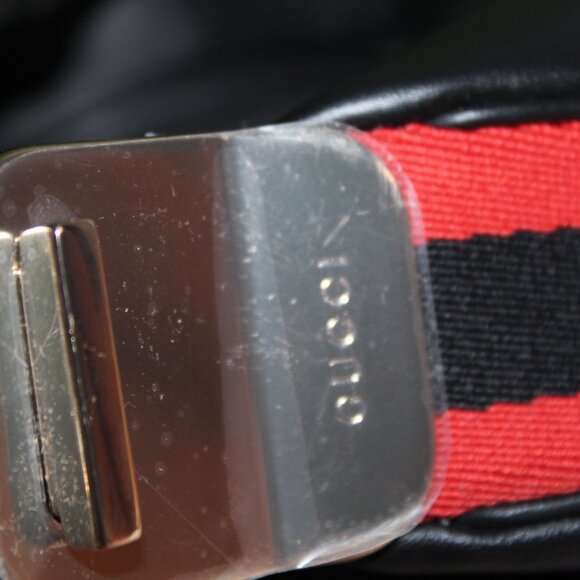 NWT Gucci GG Aria Calfskin Web 2 strap Attache Shoulder Bag Black 702823 - Picture 11 of 14